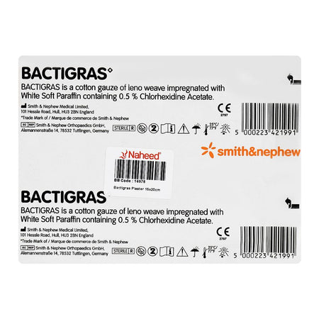 Smith & Nephew Bactigras Plaster, (5.9 X 7.8 Inches) - Image 2