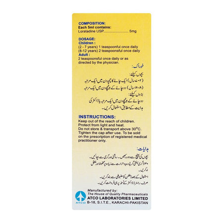 ATCO Laboratories Xylor Syrup, 5mg/5ml, 60ml - Image 3