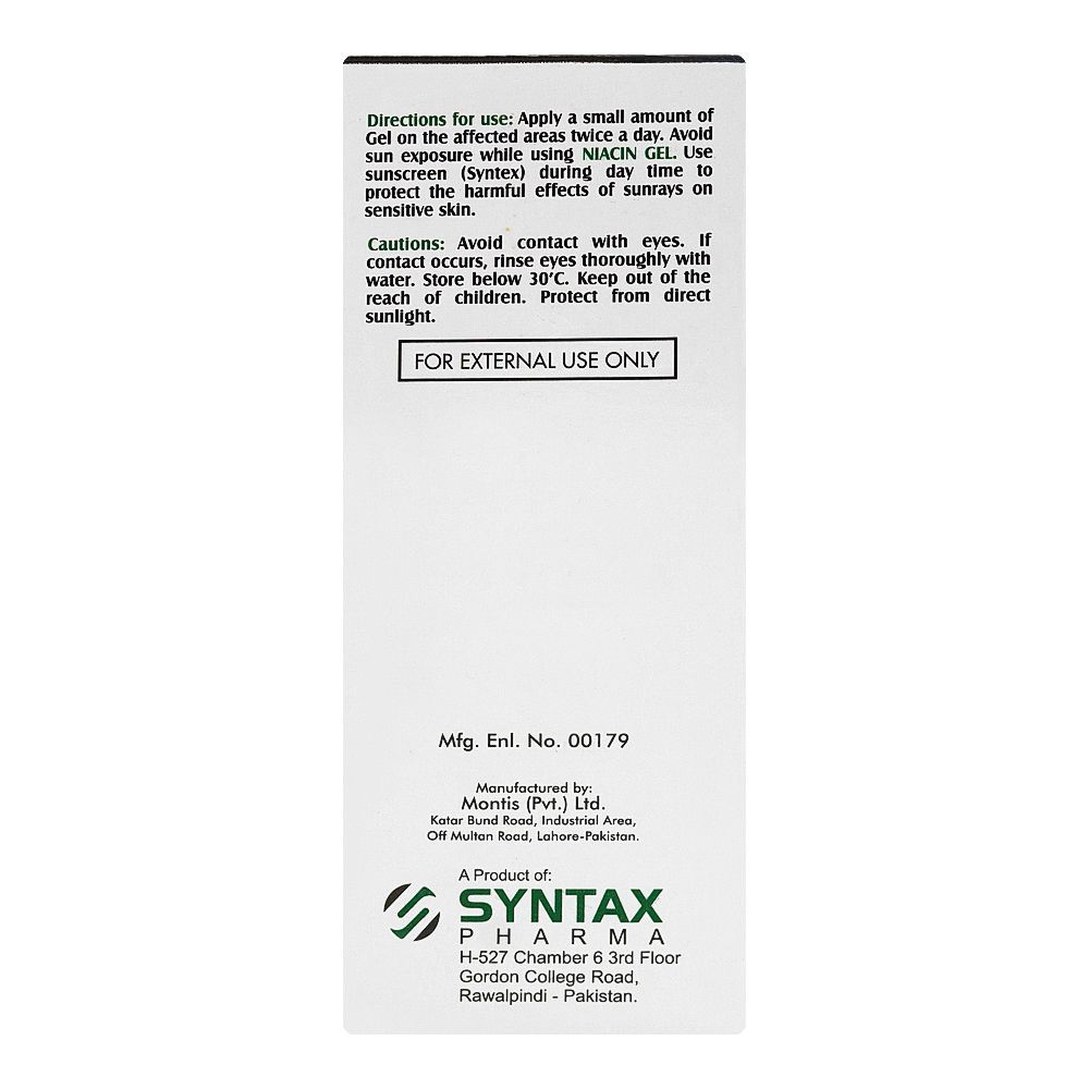Syntax Pharmaceuticals Niacin Gel, Oil Free, 30g - Image 2