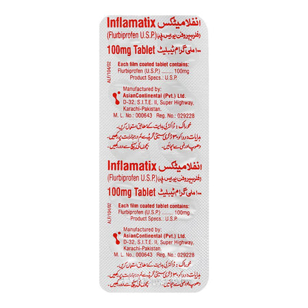 AsianContinental Inflamatix Tablet, 100mg, 1-Strip - Image 2