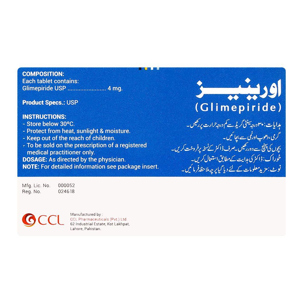 CCL Pharmaceuticals Orinase Tablet, 4mg, 20-Pack - Image 2