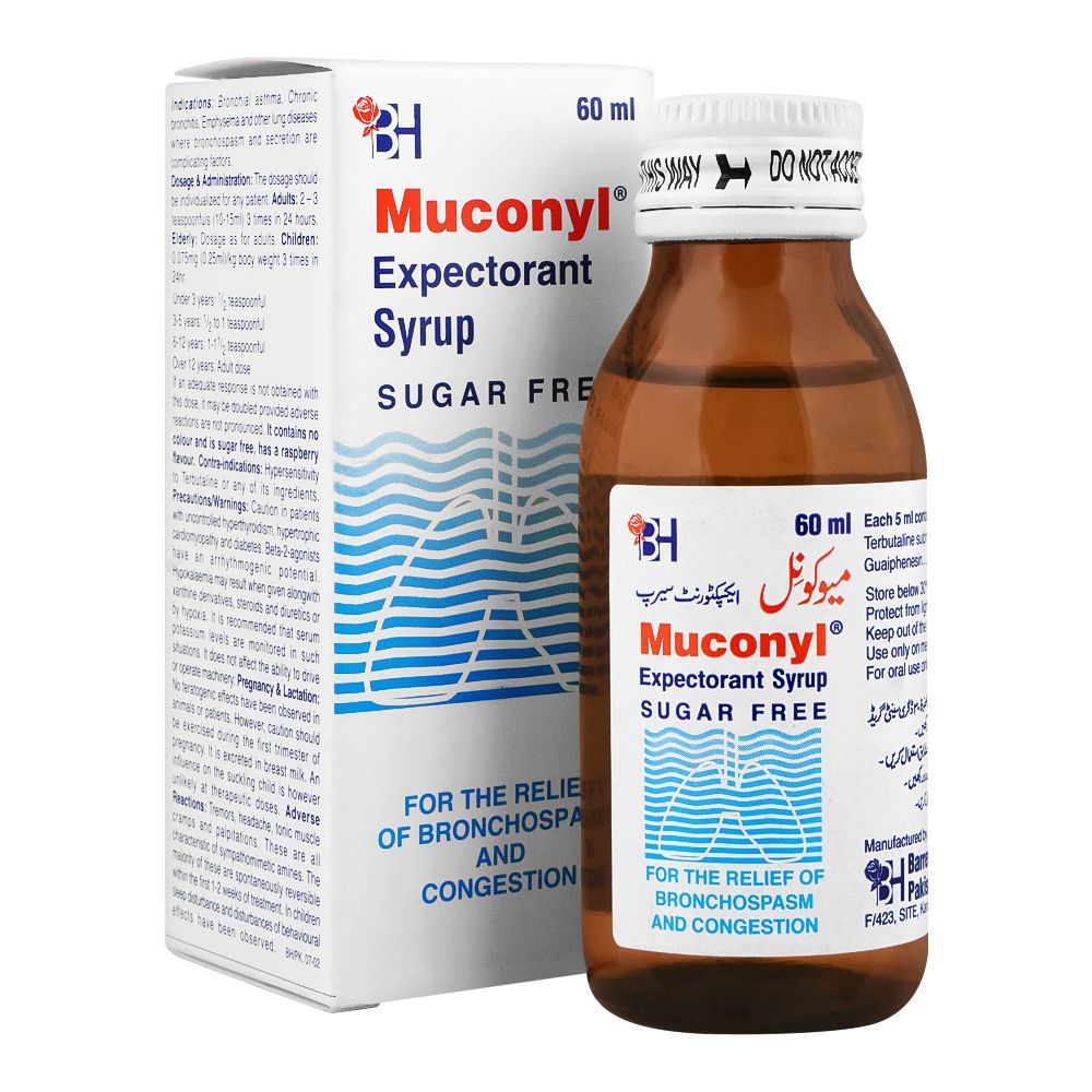 Barrett Hodgson Muconyl Expectorant Syrup, Sugar-Free, 60ml - Main Image