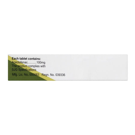 S.J. & G. Acenac Tablet, 100mg, 1-Strip - Image 3