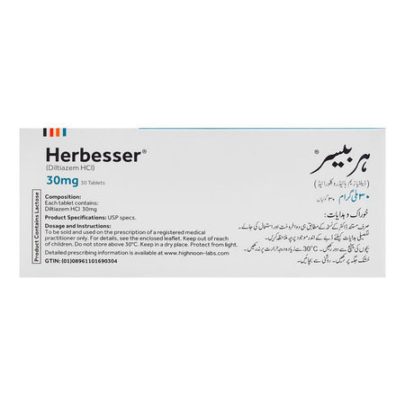 Highnoon Laboratories Herbesser Tablet, 30mg, 1-Strip - Image 2