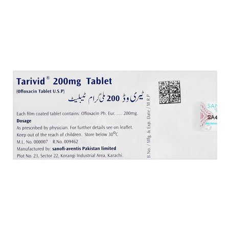 Tarivid Tablet, 200mg, 10-Pack - Main Image