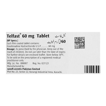 Telfast Tablet, 60mg, 14-Pack - Image 2