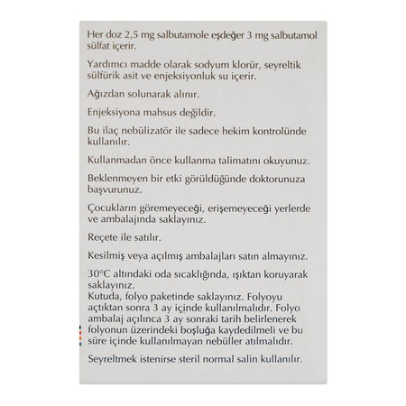 GSK Ventolin Nebules 2.5mg, For Nebulization - Image 2