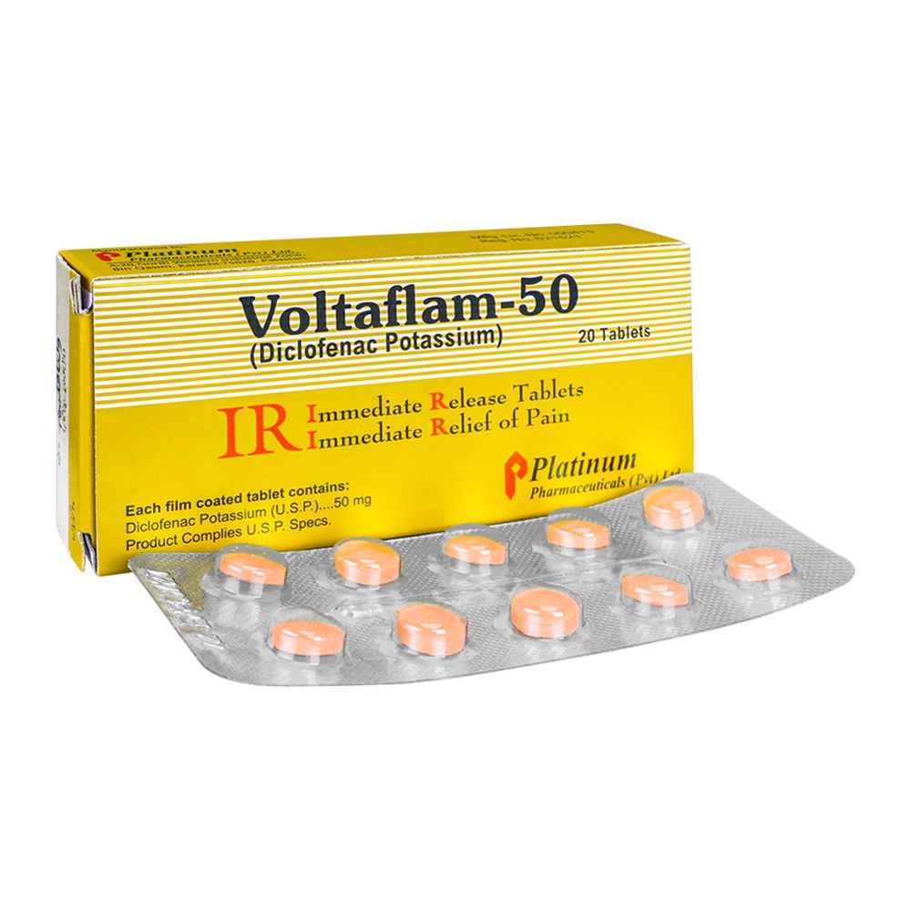 Platinum Pharmaceuticals Voltaflam Tablet, 50mg, 20-Pack - Main Image