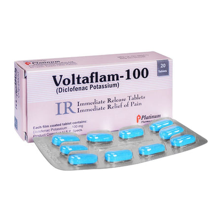 Platinum Pharmaceuticals Voltaflam Tablet, 100mg, 20-Pack - Main Image