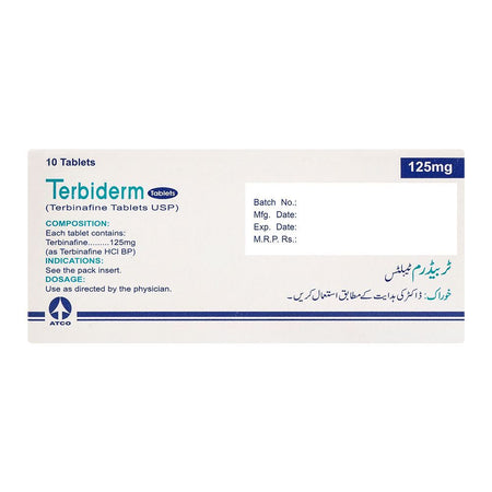ATCO Laboratories Terbiderm Tablet, 125mg, 10-Pack - Image 2