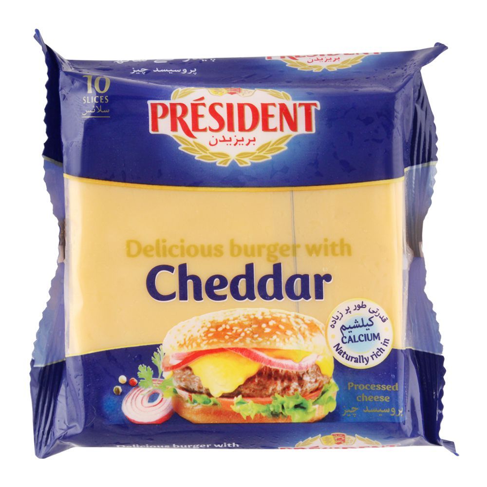 President Cheddar Cheese Burger Slices, 10-Pack - Main Image