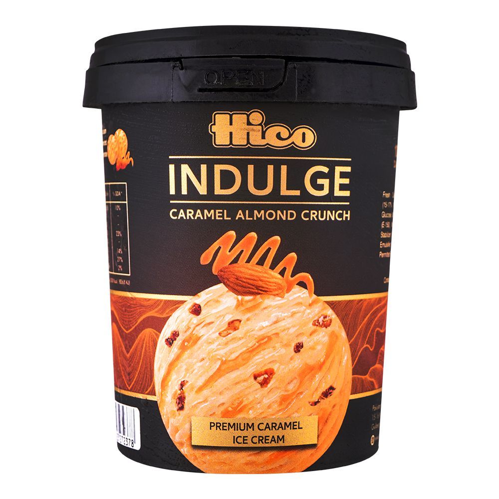 Hico Indulge Caramel Almond Crunch Ice Cream Family Pack, 500ml - Image 2
