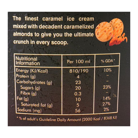 Hico Indulge Caramel Almond Crunch Ice Cream Family Pack, 500ml - Image 5