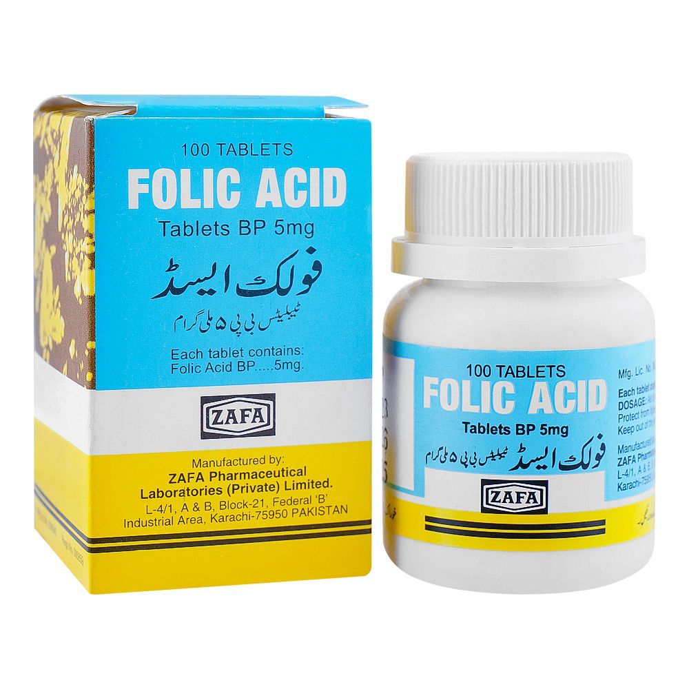 Zafa Pharmaceuticals Folic Acid Tablet, 5mg - Main Image