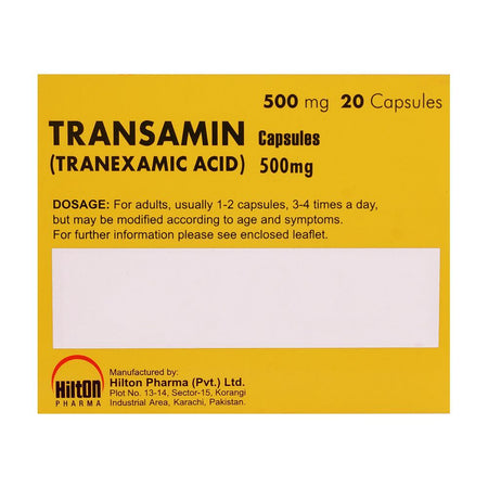Hilton Pharma Transamin Capsule, 500mg, 1-Strip - Image 2