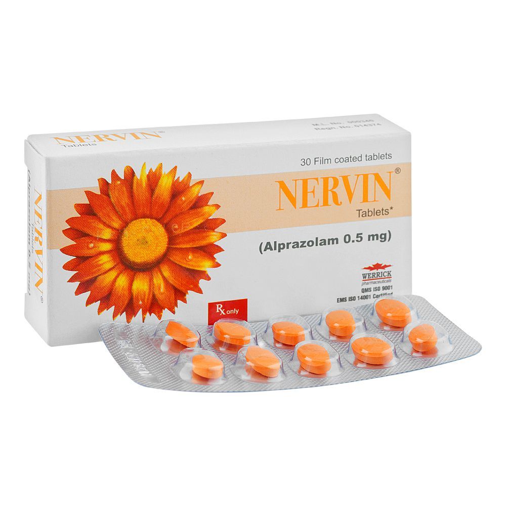 Werrick Pharmaceuticals Nervin Tablet, 0.5mg, 30-Pack - Main Image