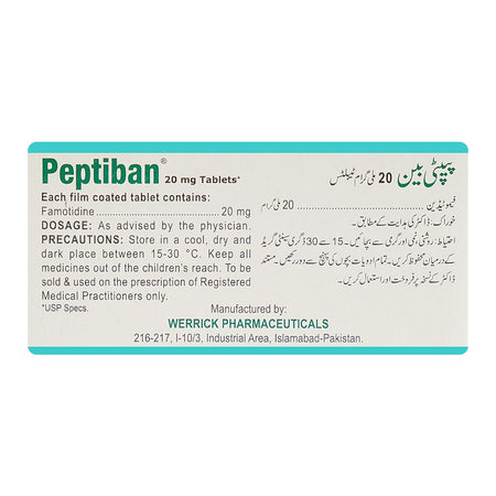 Werrick Pharmaceuticals Peptiban Tablet, 20mg, 10-Pack - Image 2