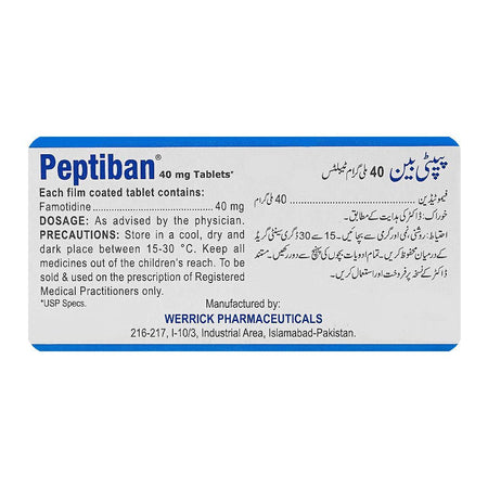 Werrick Pharmaceuticals Peptiban Tablet, 40mg, 10-Pack - Image 2