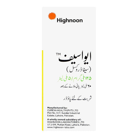Highnoon Laboratories Evacef Suspension, 125mg/5ml, 60ml - Image 3