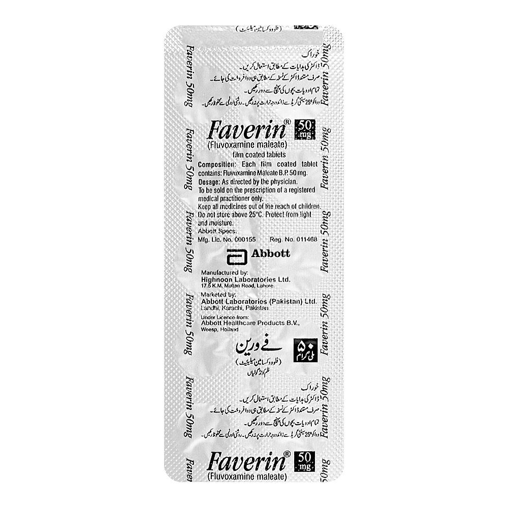 Abbott Faverin Tablet, 50mg, 1-Strip - Image 3
