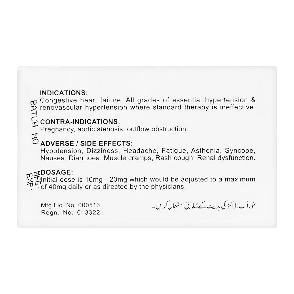 Zafa Pharmaceuticals Cardace Tablet, 5mg, 20-Pack - Image 2