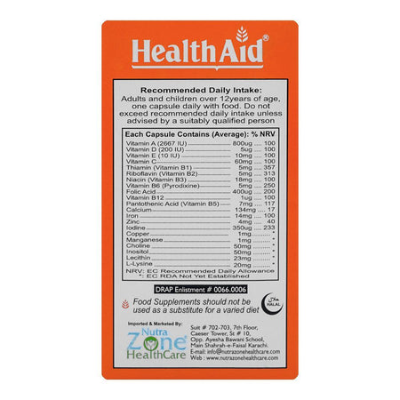 Nutra Zone Healthcare Gericaps Multivitamin Capsule, 30-Pack - Image 3
