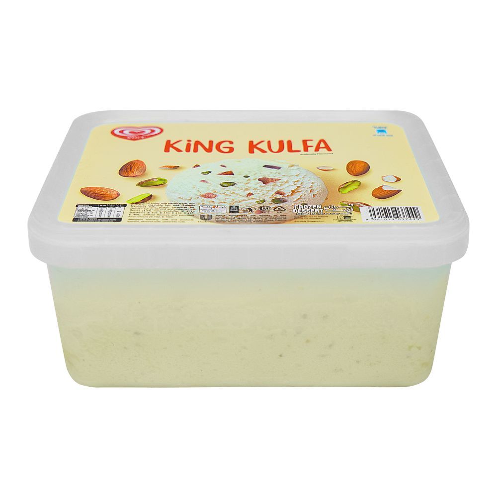 Wall's King Kulfa Frozen Dessert, Ice Cream, Tub, 1.4 Liters - Image 2