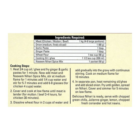 Naseem Nihari Recipe Masala, 50g - Image 3