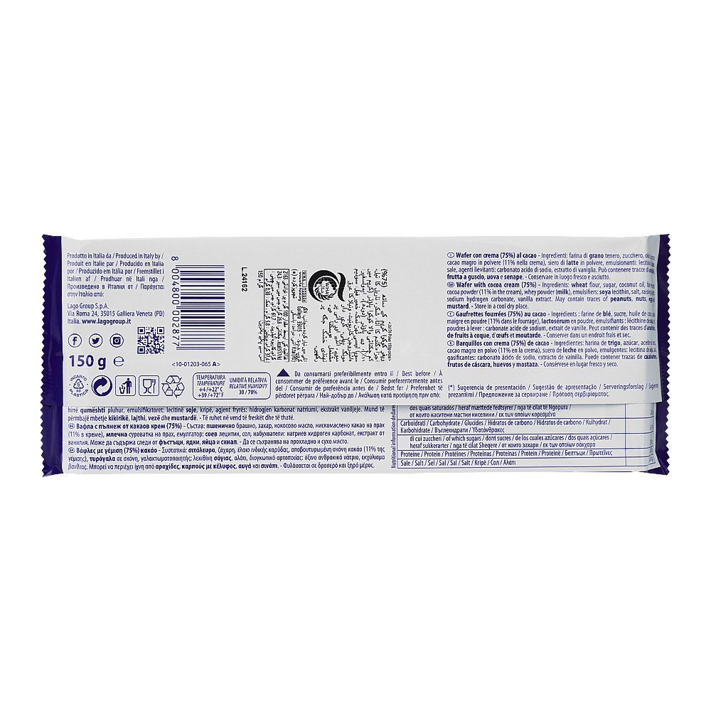 Lago Poker Cocoa Cream Wafers, 150g - Image 2