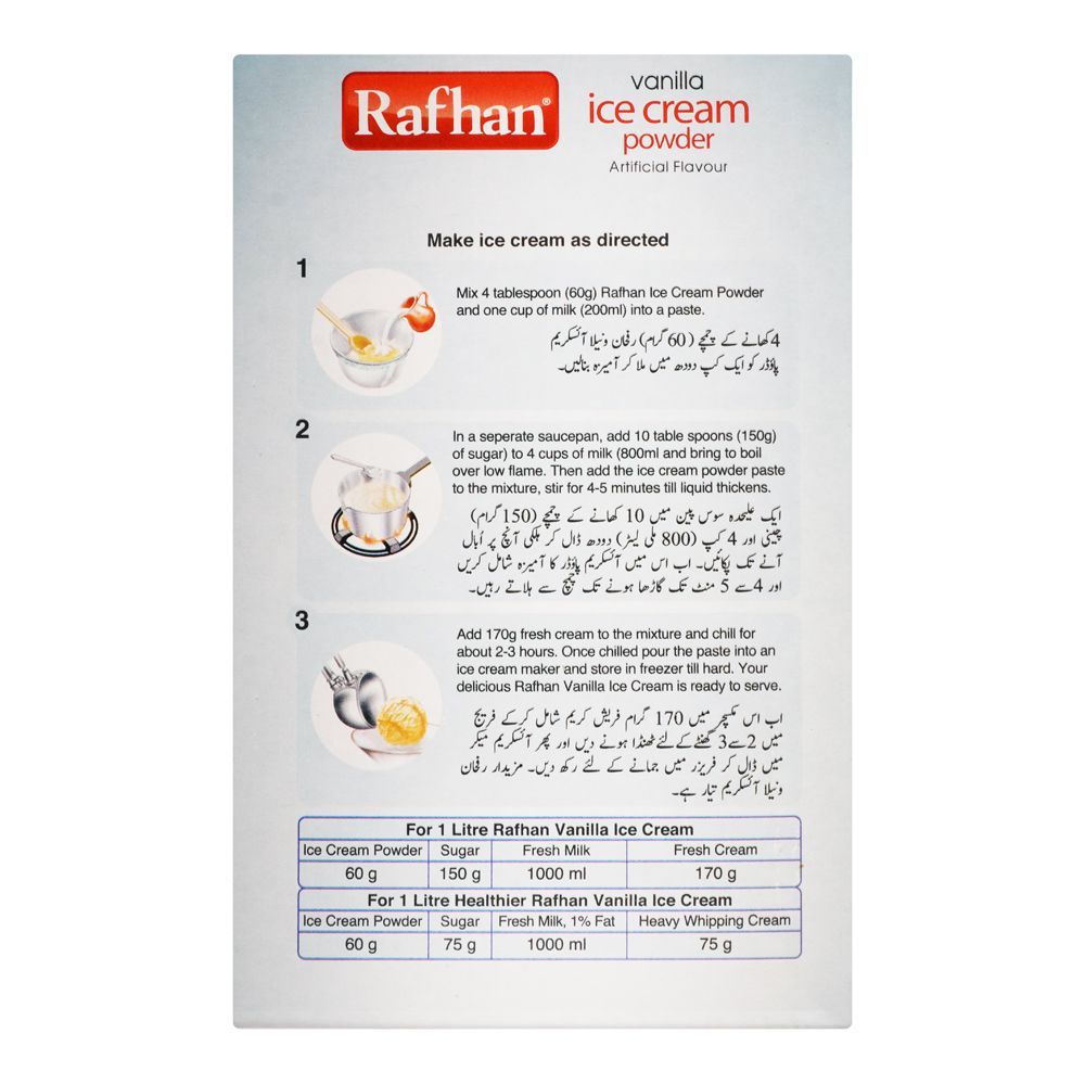 Rafhan Vanilla Ice Cream Powder, 4 Portions Pack, 1.1 KG - Image 3
