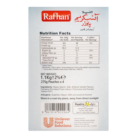 Rafhan Vanilla Ice Cream Powder, 4 Portions Pack, 1.1 KG - Image 5