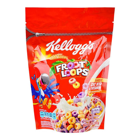 Kellogg's Froot Loops Cold Cereal With Sumber Vitamins & Minerals, 55g Pouch - Main Image