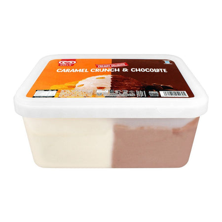 Wall's Chocolate & Caramel Crunch Tub, Frozen Dessert, 1400ml - Image 2
