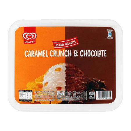 Wall's Chocolate & Caramel Crunch Tub, Frozen Dessert, 1400ml - Image 3