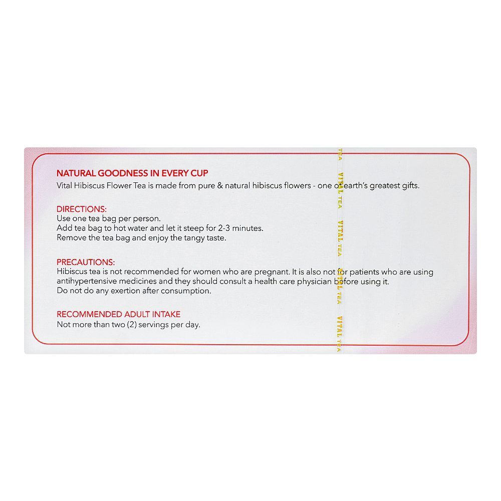 Vital Hibiscus Flower Tea Bags, 30-Pack - Image 4