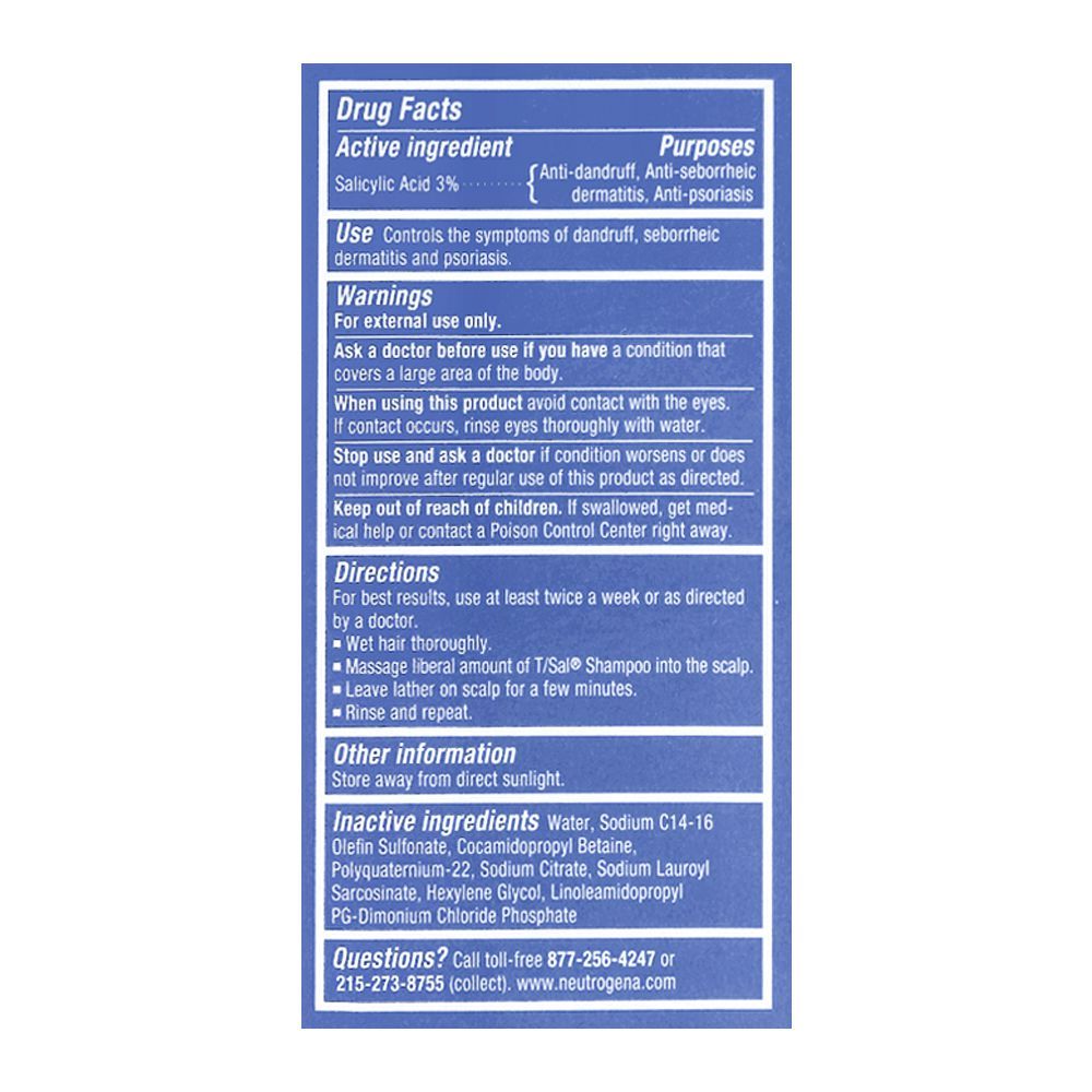 Neutrogena T/Sal Scalp Build-Up Control Therapeutic Shampoo, 133ml - Image 4