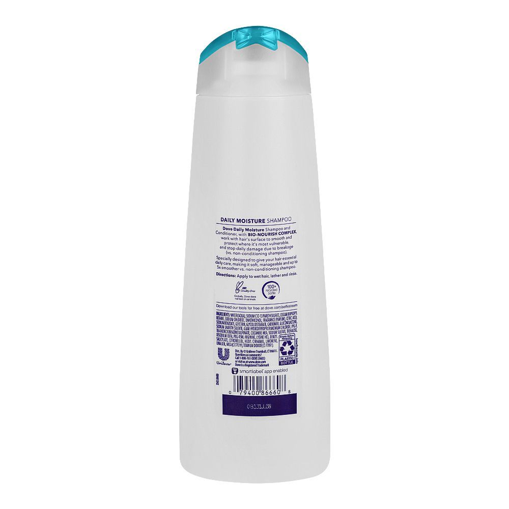 Dove Daily Moisture Shampoo, For Smooth & Soft Hair, 355ml - Image 2