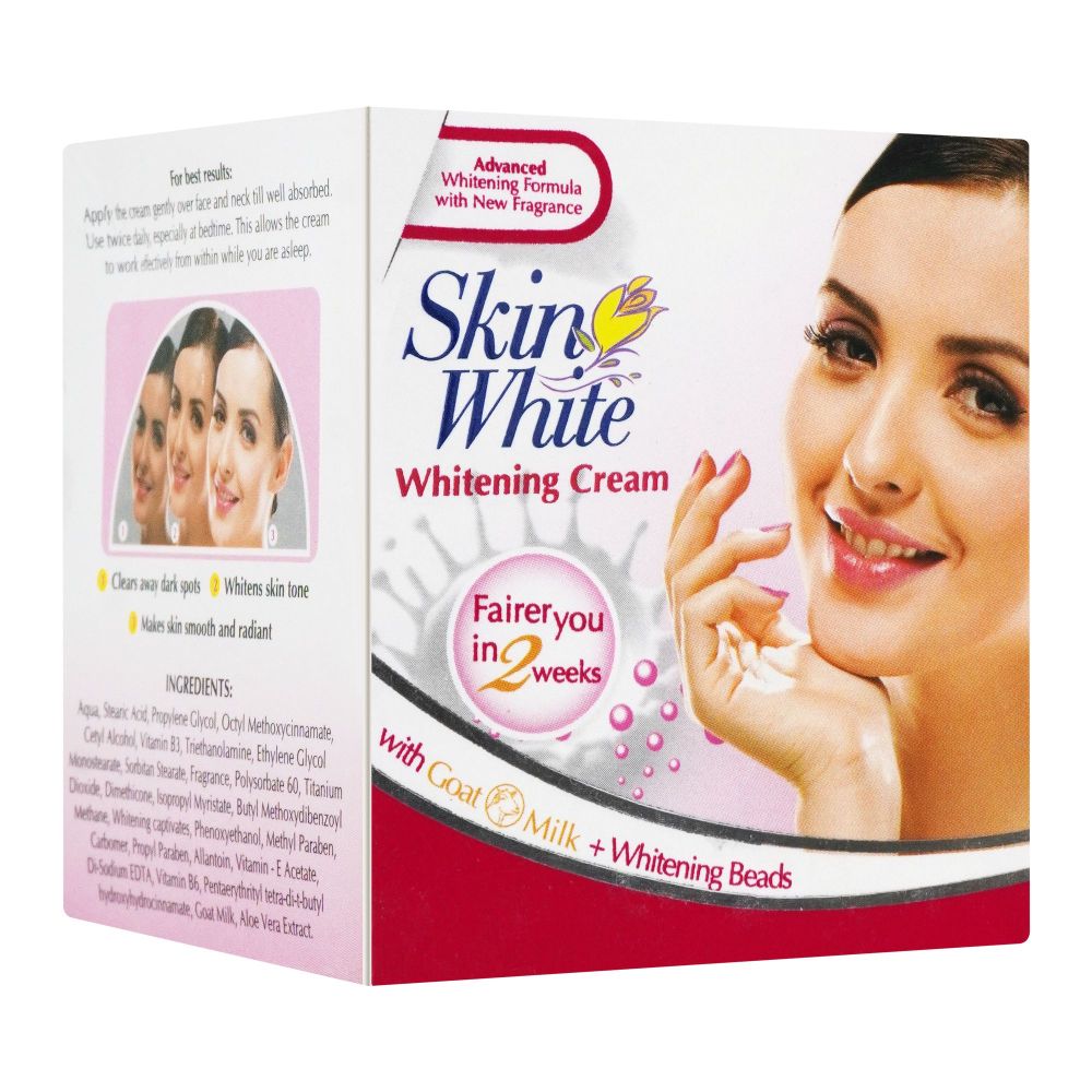 Skin White Whitening Cream, Fairer You In 2 Weeks, With Goat Milk + Whitening Beads, 91ml - Main Image