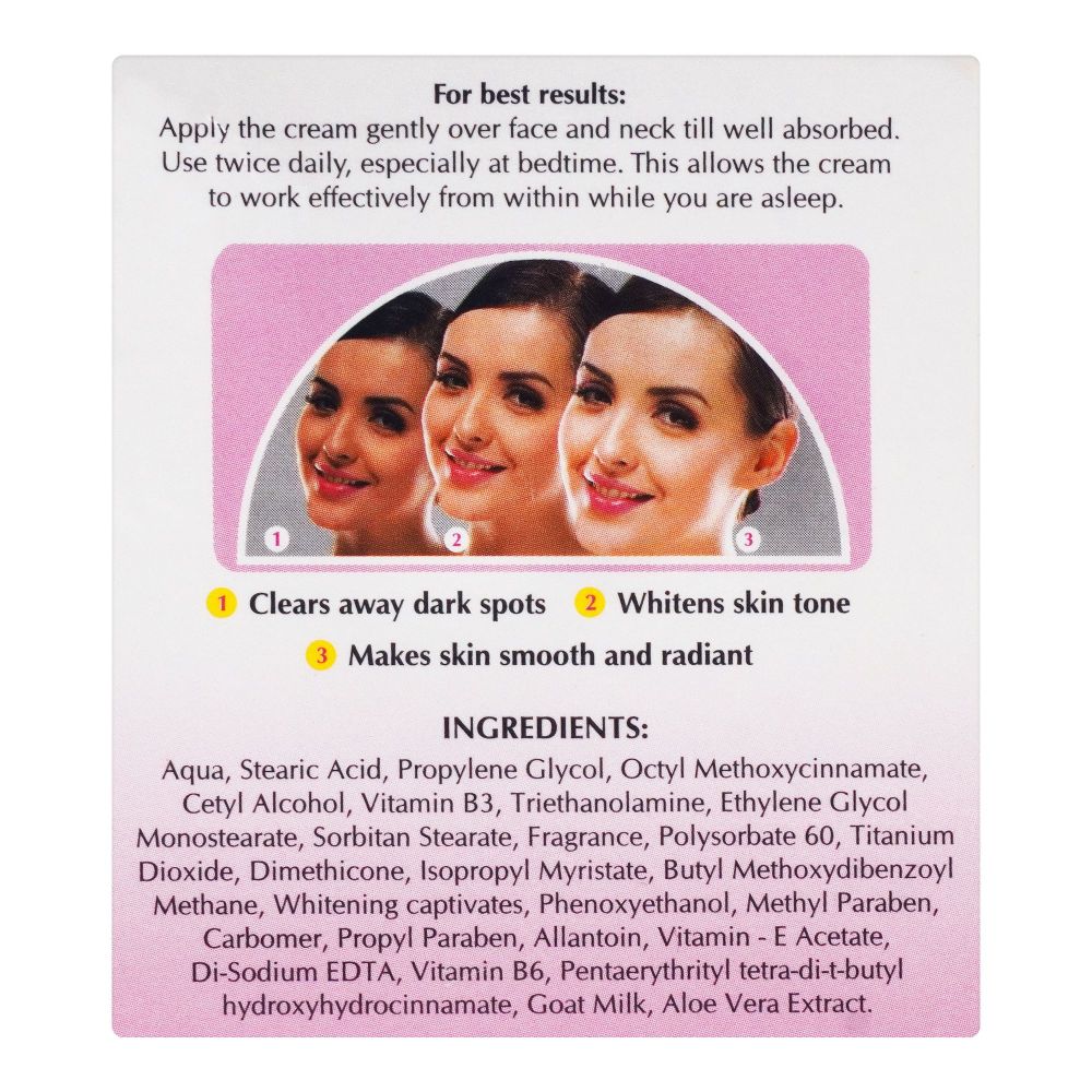 Skin White Whitening Cream, Fairer You In 2 Weeks, With Goat Milk + Whitening Beads, 91ml - Image 3