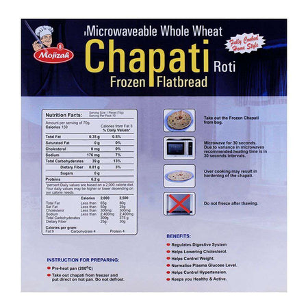 Mojizah Whole Wheat Chapati, 10 Pieces - Image 2