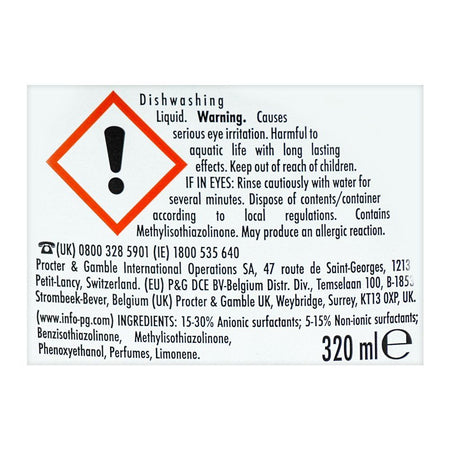 Fairy Original Dishwashing Liquid, 320ml - Image 3