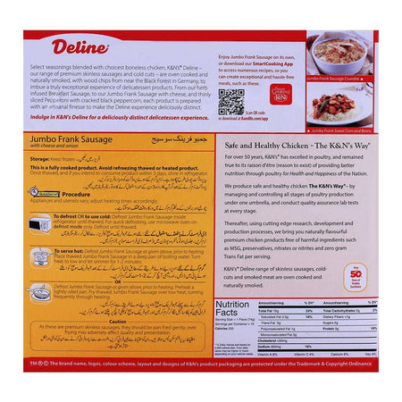 K&N's Skinless Jumbo Frank Sausages, Chicken, 10-Pack - Image 2