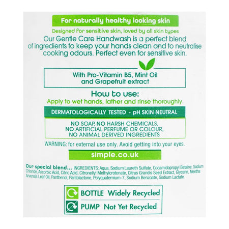Simple Kind To Skin Gentle Care Anti Bacterial Hand Wash, Sensitive Skin Experts, 250ml - Image 3