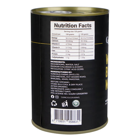 Sun Gold White Button Mushrooms Pieces & Stems, 400g Tin - Image 3