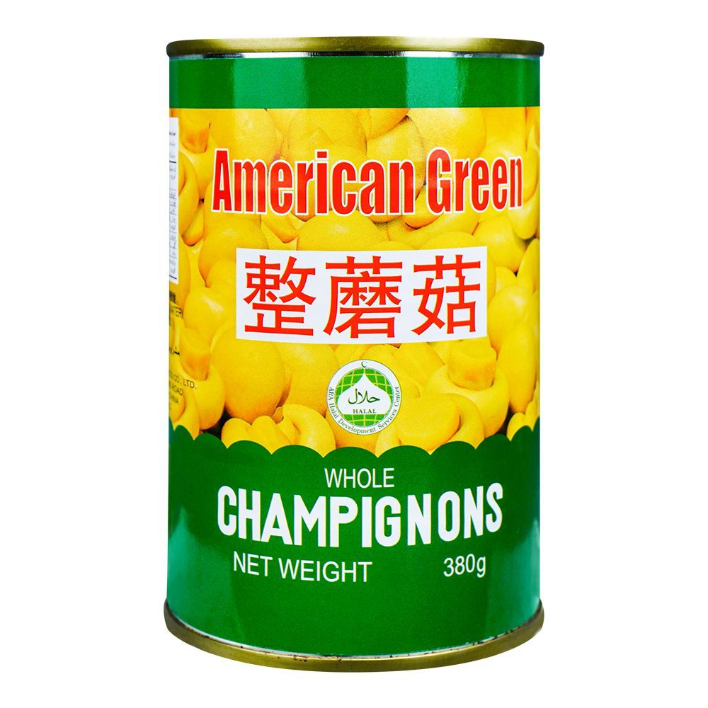 American Green Whole Champignons Muhrooms, 400g - Main Image