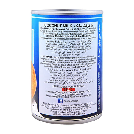 Suree Thai Coconut Milk, Rich & Creamy, 400ml - Image 2