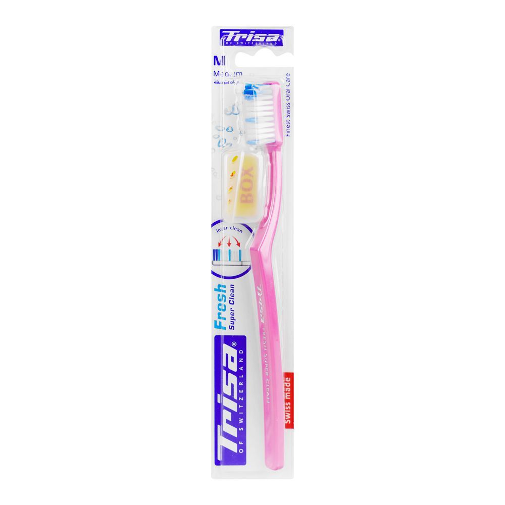 Trisa Fresh Super Clean Medium Toothbrush With Travel Cap - Main Image