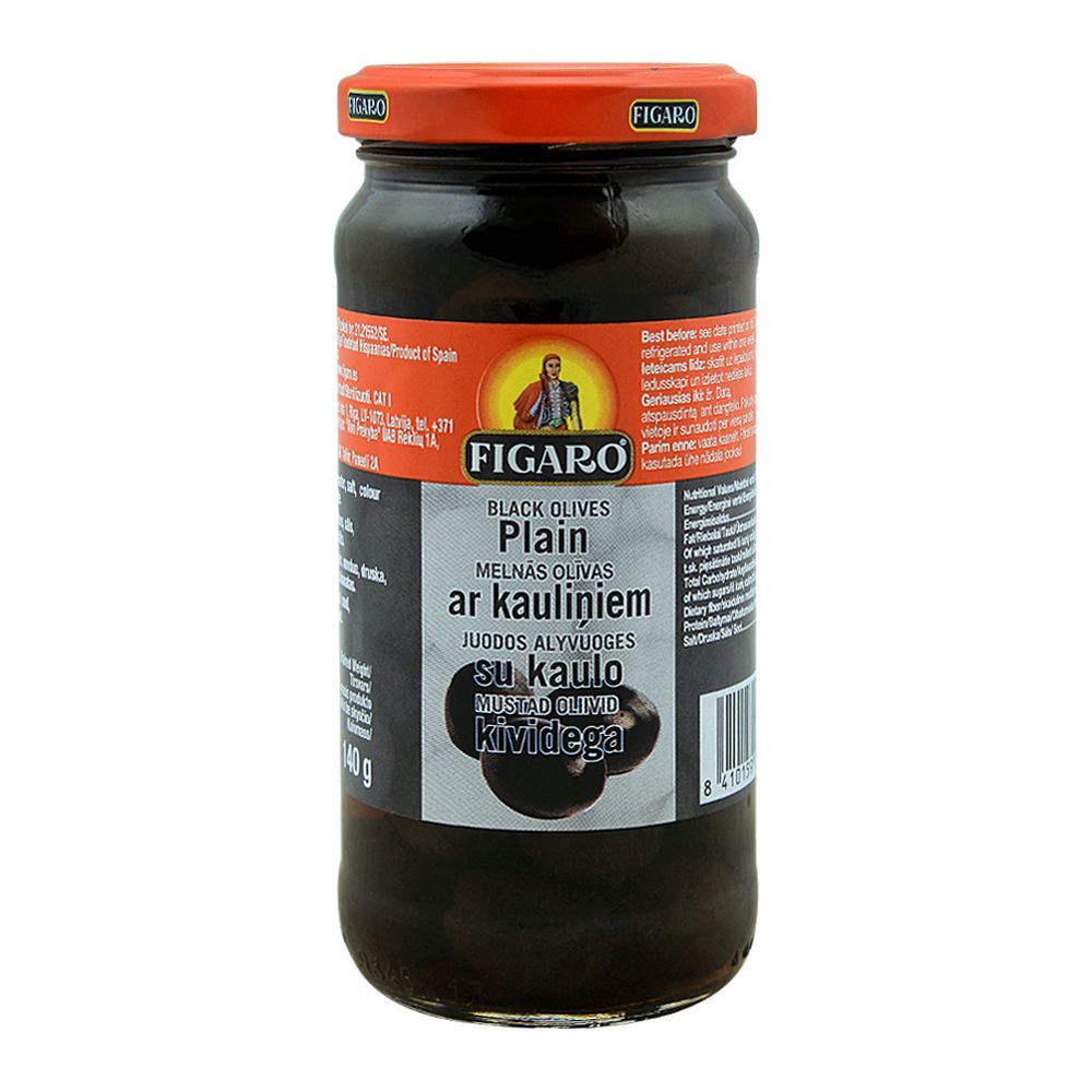 Figaro Plain Black Olives, 240g - Main Image