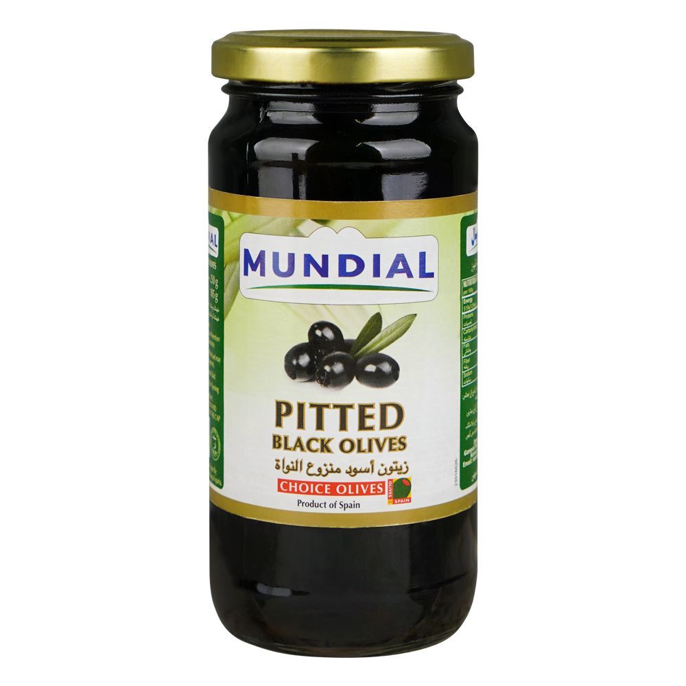 Mundial Pitted Black Olives, 230g - Main Image