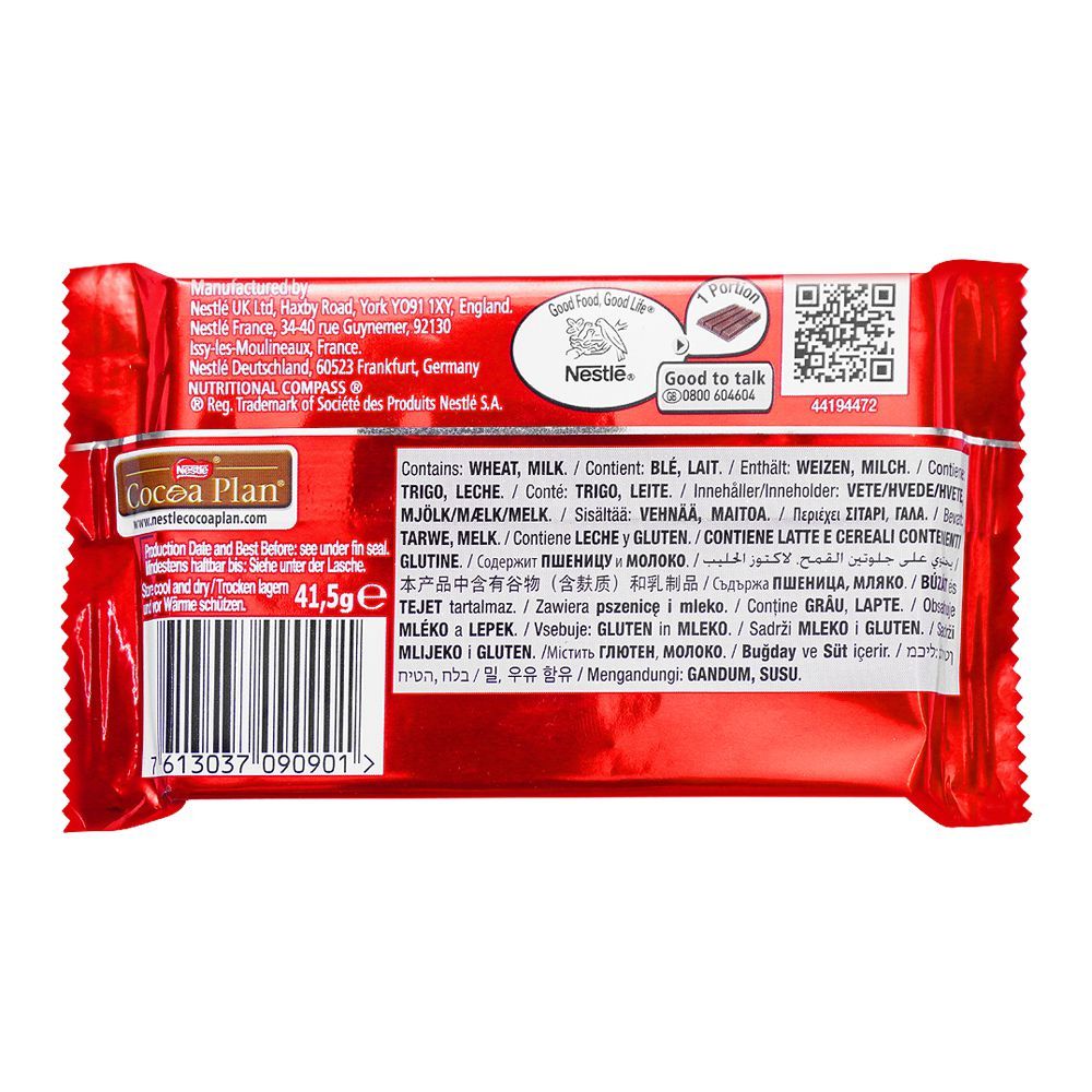 Kit Kat 4-Fingers Milk Chocolate Bar, United Kingdom, 41.5g - Image 2